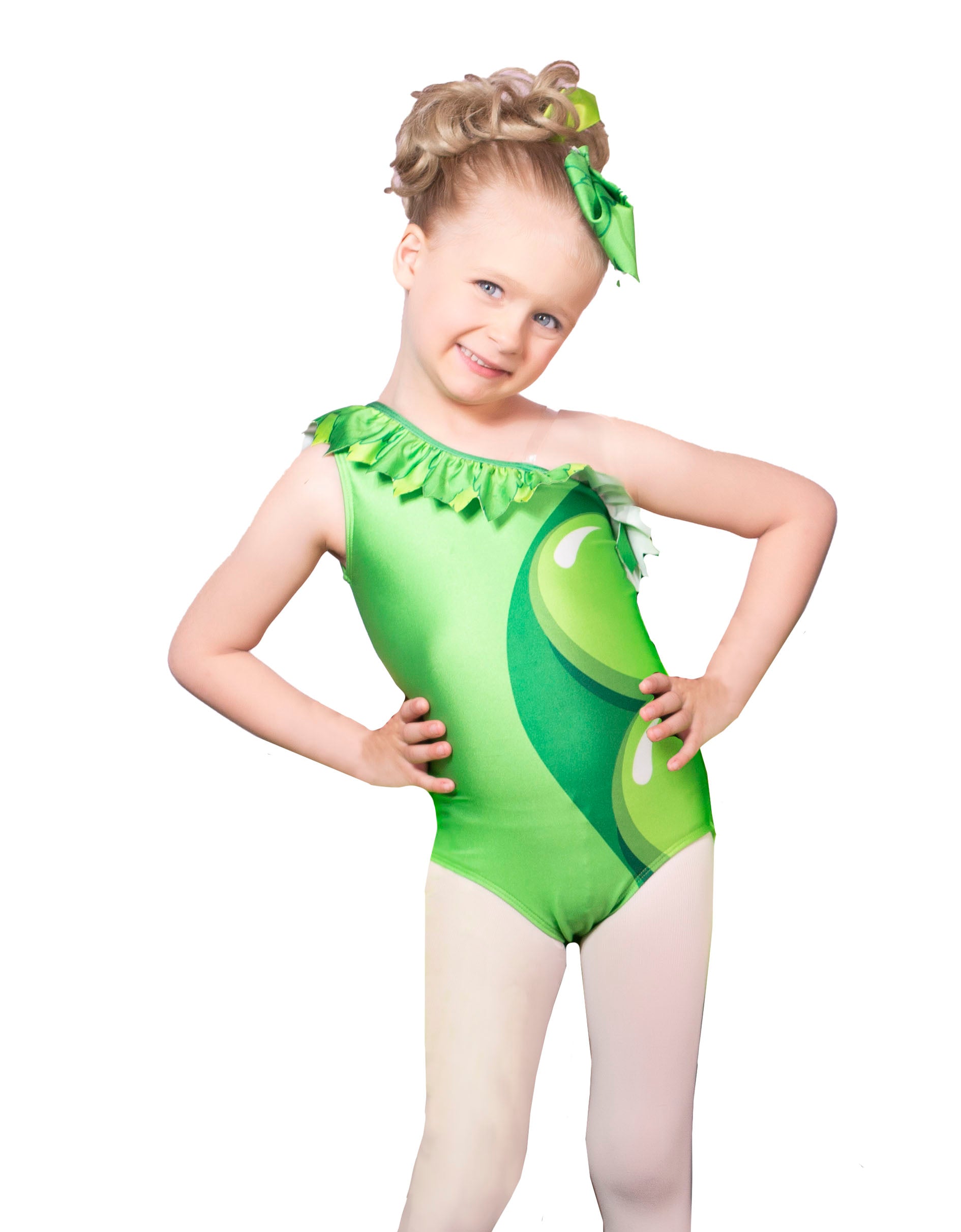 Two Peas in a Pod Right One Shoulder with Ruffle Leotard