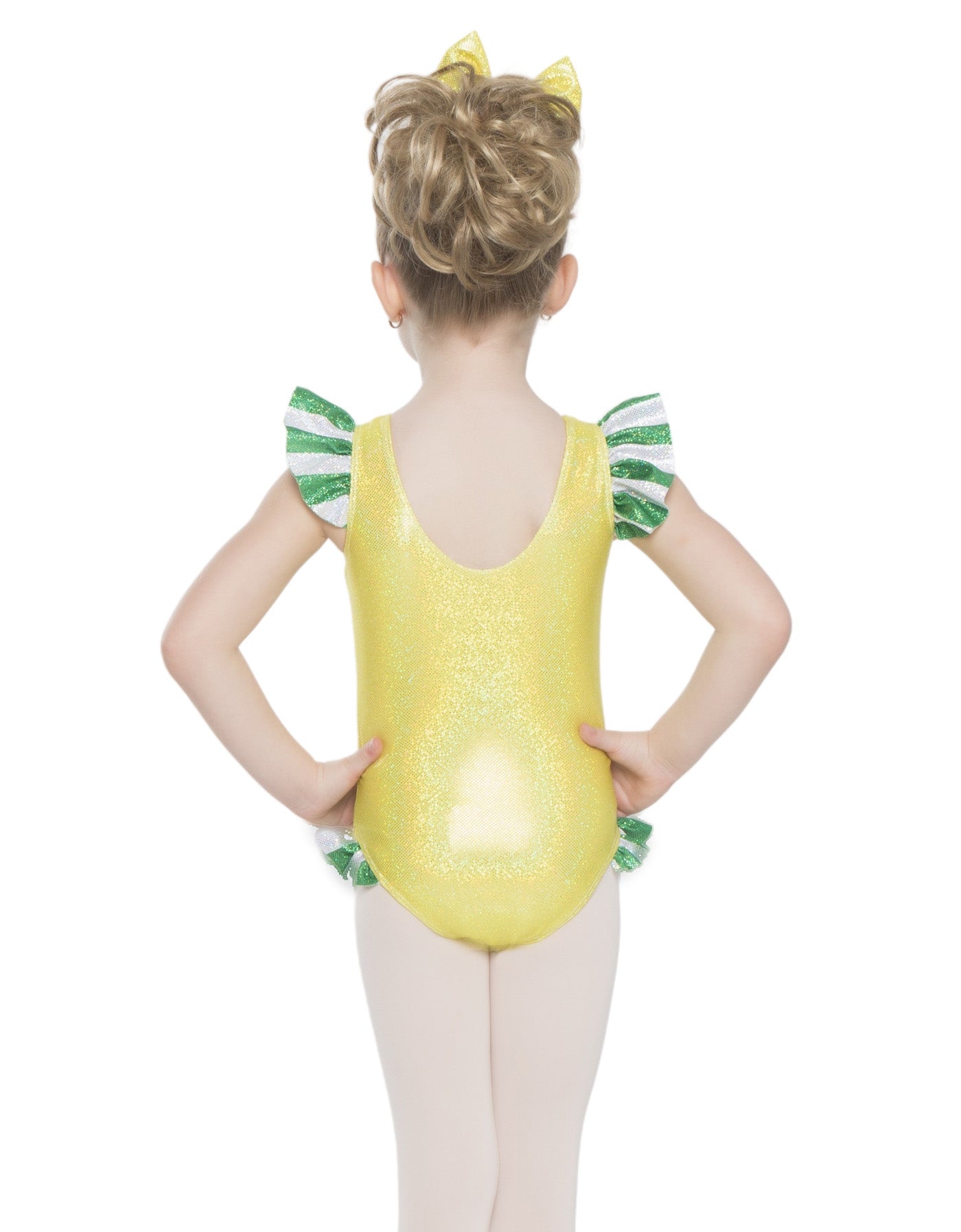 Princess Pineapple Emoji Tank with Gather Sleeve and Legs Leotard