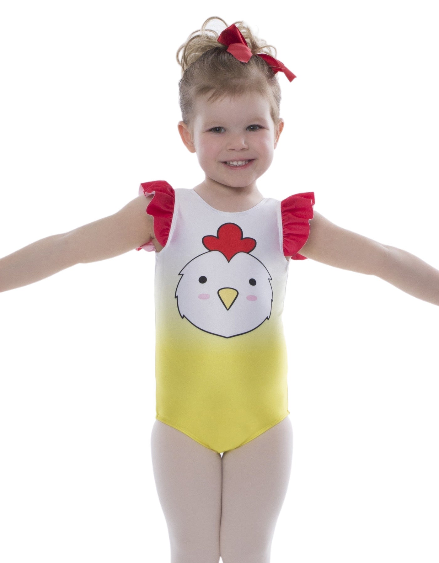 Barnyard Ballet Chicken Tank Gather Sleeve Leotard