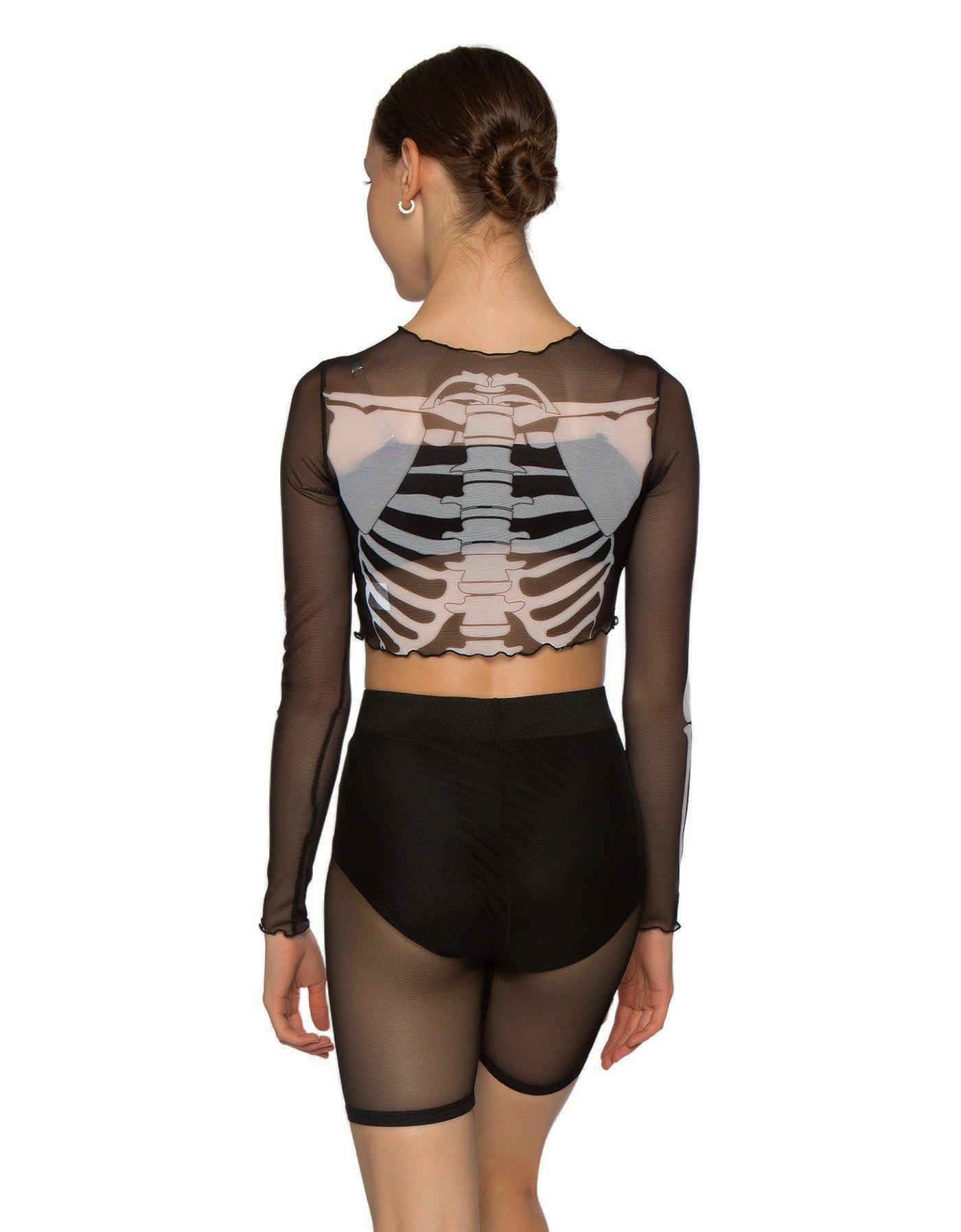 Bones LS Mesh Crop Top - Hamilton Theatrical